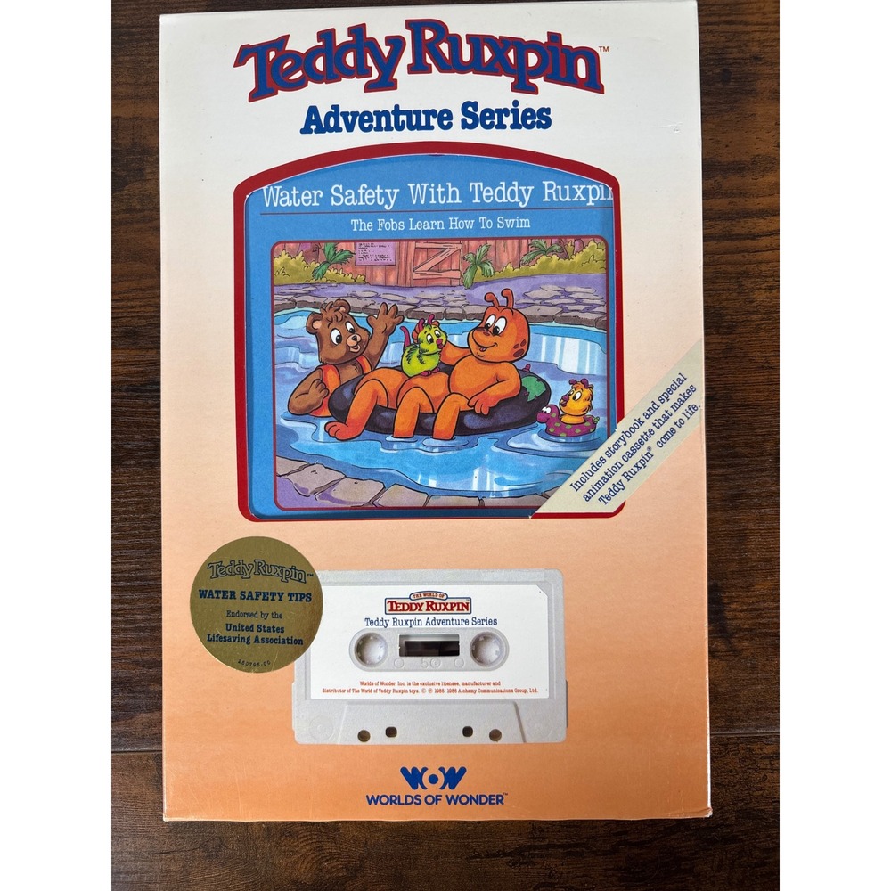 Teddy Ruxpin Water Safety Adventure Series Book & Cassette 1986 Worlds of Wonder